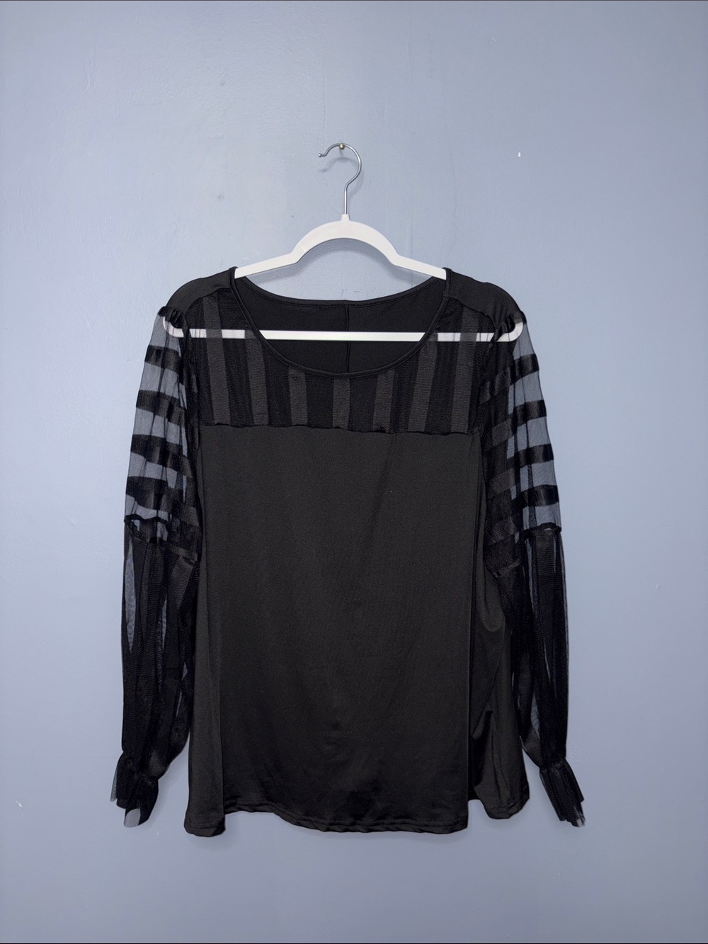 Black Mesh Blouse